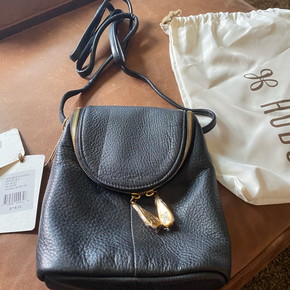 Hobo fern bag black pebble leather
